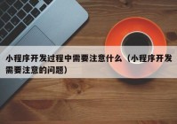 小程序开发过程中需要注意什么（小程序开发需要注意的问题）