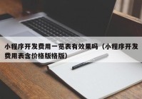 小程序开发费用一览表有效果吗（小程序开发费用表含价格版格版）