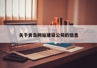 关于青岛网站建设公司的信息