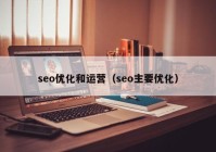 seo优化和运营（seo主要优化）