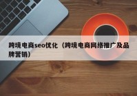 跨境电商seo优化（跨境电商网络推广及品牌营销）