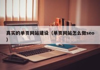 真实的单页网站建设（单页网站怎么做seo）