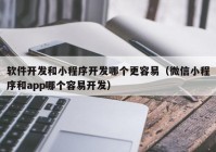 软件开发和小程序开发哪个更容易（微信小程序和app哪个容易开发）