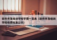 软件开发培训学校学费一览表（软件开发培训学校收费标准公示）